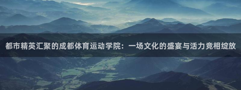 米兰体育官方正版app代理：都市精英汇聚的成都体育运